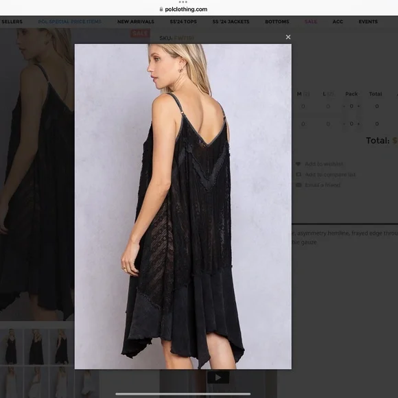 POL Vintage Sheer Lace Dress Women's Tank Dress Top SB46 - Picture 12 of 15